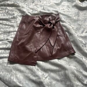 Mango Burgundy Mini Skirt